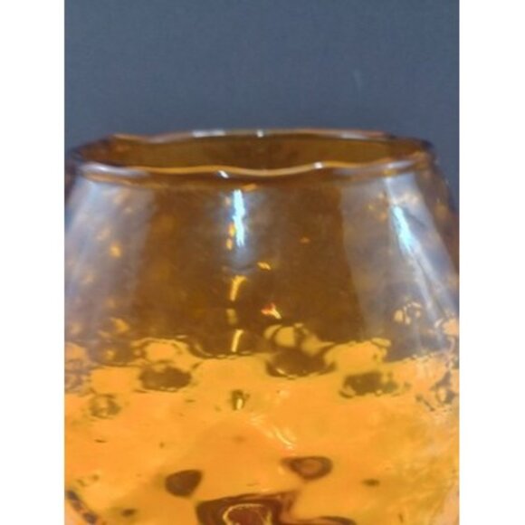 Empoli Amber Art Glass Vase/Candle Holder Signed Made In italy - Picture 4 of 7